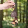 Estilo bosque cáscara de fruta natural cadena colorida carillón de viento artístico carillón de viento DIY llavero que cumple deseos accesorio colgante para coche