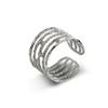 Anillo de acero inoxidable hueco con cuentas de oro personalizado para hombres y mujeres, diseño avanzado, anillo de acero de titanio de cinco anillos, anillo de media apertura