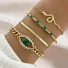 Pulsera de Amor Redonda Hueca con Diamantes Imitación de Piedras Preciosas y Ojo de Amor con Pedrería para Pulsera de Moda para Mujer 5