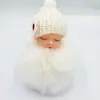 Llavero de Muñeca Durmiente Linda de Imitación de Piel de Conejo Rex Hecha por el Fabricante Colgante de Bola de Pelo para Bolso de Bebé Niña Durmiente Linda Regalo