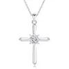 Amazon Transfronterizo Collar Colgante Cruz de Zirconia Forma de Flor Collar Piedra de Nacimiento Joyería de Moda Regalo de Cumpleaños para Mujer