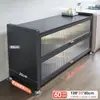 Estante de Armazenamento para Cozinha com Porta de Correr em Laje de Rocha, Armazenamento de Aparador, Micro-ondas de Chão Multicamadas, Armário de Armazenamento Multifuncional