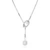 Colar Longo de Pérolas Simples Outono e Inverno Feminino Luxo Acessível Corrente de Suéter Retro High-End Acessórios Versáteis Ajustáveis de Nicho