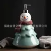 Botella de Loción Cerámica con Tema de Árbol de Navidad Botella de Loción Cerámica Popular Transfronteriza Botella para Gel de Manos de Baño Se Puede Personalizar