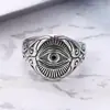 Prata S925 Benmingnian Anel Olho do Diabo Antigo Abertura Moda Retrô Anel Masculino Presente Atacado