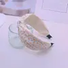 2024 Novo Estilo Elegante Alta Cranial Top Headband Mulheres Headband Pressed Cartões de Cabelo Feixes de Cabelo Brigada de Cabelo Borda Larga Caverna de Cabelo Caverna de Cabeça