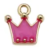Set Mixto de 20 Accesorios para Joyería de Aleación Rojo Rosa con Goteo de Aceite DIY Pulsera Pendientes Llavero Colgante Corona Mariposa Dijes