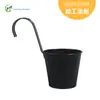 Cubo de Flor de Metal Personalizado con Gancho de Oreja Única, Maceta Colgante de Hierro Galvanizado, Cubo de Plantación de Plantas Verdes para el Hogar, Cubo Decorativo