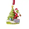 Novos Enfeites Acrílicos Planos Pendurados Transfronteiriços de Natal Criativos Grinch Pingente para Árvore de Natal Carro Mochila Bolsa