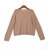 Suéter de Lã com Trança de Cashmere Hengjia QySilk de Manga Longa para Mulheres, Novo Suéter de Lã Cor Sólida com Gola Redonda para Outono e Inverno