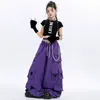 Conjunto de Top Corto Negro para Niñas de Jazz y Pantalones con Múltiples Bolsillos Atuendo Elegante de Jazz para Competencia en Escenario de Niñas