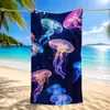 Toalla de playa de medusas de fantasía transfronteriza de Amazon, toalla de baño grande absorbente de medusas submarinas de fibra ultrafina