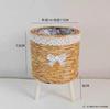 Cachepôs e Cestos de Flores de Palha Processada e Personalizada, Cestos de Armazenamento Tecidos à Mão, Decoração de Sala de Estar Tecida em Rattan Bambu, Cesto de Bambu Flores
