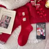 Calcetines Gruesos Cálidos de Lana para Invierno, Estilo Coreano Ins Calcetines Rojos, Calcetines de Año Nuevo, Año del Caballo, Calcetines para Mujer del Año del Zodiaco, Calcetines Caídos