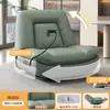 Sillón sofá individual, sofá cápsula espacial, sofá reclinable eléctrico giratorio para sala de estar, mecedora multifuncional de cuero WY