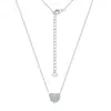 Collar de plata de ley S925 con moissanita completa, cadena para la clavícula con forma de corazón microincrustada con moissanita pequeña, superventas transfronterizo, directo del fabricante