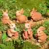 Suministro transfronterizo mini adornos de conejito bonsái musgo micro paisajismo decoraciones modelo animal manualidades de resina