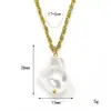 Conjunto de Brincos e Colar de Pérolas Assimétricos Elegante Barroco Francês para Mulheres Ouro 18K Joias Versáteis de Alta Qualidade