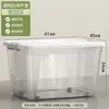 Caja de almacenamiento transparente, canasta grande de plástico engrosado para uso doméstico, organizador de ropa, caja para libros y juguetes, caja de almacenamiento de repuesto