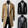 [M-4XL] 2024 AliExpress novo sobretudo trench coat masculino de nylon de abotoamento duplo comprimento médio moderno justo casual
