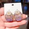 Pendientes Ovalados de Flor con Perla de Imitación y Perlas de Cristal Aguja Plateada Vintage Moda Francesa Nicho Elegantes Pendientes de Gama Alta para Mujer