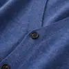 Cardigan de Lana de Cuello en V Nuevo Llegado Chaqueta de Punto para Hombre Suéter de Cachemir Holgado de Color Sólido Manga Larga Casual Versátil 2024