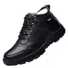 Zapatos de Algodón al por Mayor para Invierno, Forrados de Felpa y Engrosados para Calidez, Botas de Nieve con Cordones, Botas Martin Casuales, Zapatos de Cuero Grandes, Antideslizantes y Resistentes al Desgaste