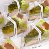 Caja de empaque triangular para pastel rebanado de 8 pulgadas Caja de empaque para artículo rebanado de postre Mousse de Chocolate Negro Matcha Mille-feuille de 6 pulgadas