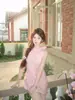 Verano Nuevo Dulce y Picante Estilo Chica Lazo Vestido Corto Ajustado Estilo Francés Rosa Sin Mangas Cuello Halter Cuadros para Mujer Ins
