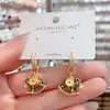 Moda Coreana Tendencia Rojo Festivo Aceite Goteando Caballo del Zodiaco Hebilla de Oreja Diseño de Nicho Popular Pendientes para el Día a Día Pendientes Versátiles