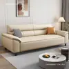 Sofá de cuero genuino estilo nórdico, diseño minimalista, de tres plazas, adecuado para apartamentos pequeños, de dos plazas para salas de estar, uso moderno en el hogar y la oficina, juego de muebles de cuero
