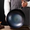 Set de Regalo Caja de Hierro Forjado Hecho a Mano Zhangqiu, Olla de Hierro Auténtica con Patrón de Escamas de Pescado, Fondo Redondo, Sin Recubrimiento, Sartén Antiadherente, Venta al por Mayor