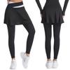 Saia de Yoga com Estampa de Seda para Mulheres, Saia Esportiva Plissada Anti-Exposição Primavera/Verão, Saia de Tênis Duas em Uma Secagem Rápida Levanta Bumbum