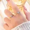 Anillo fino de plata de ley S925 con trébol de cuatro hojas y circón, diseño de nicho, chapado en oro de 18 quilates, microincrustación de moda, anillo fino versátil