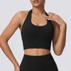 Chaleco de Yoga de Verano Delgado Transpirable Sexy sin Espalda Halter Sujetador Deportivo para Mujer a Prueba de Golpes Hermosa Espalda Top de Fitness