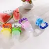 Mordedor de frutas e vegetais para bebê estrela-do-mar e pacote musical de frutas e vegetais chupeta de cola mordedor musical alimentador de silicone com caixa