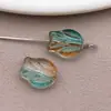 Flores de Tulipa de Vidro Transparente e Folhas Contas Soltas Artesanal DIY Kit de Material para Colar Pulseira Acessórios de Joia