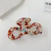 Nuevo Estilo Celebridad de Internet Accesorios para el Cabello Huecos con Lazo Pasador de Ácido Acético Estampado de Leopardo Combinan con Todo Pasador Mediano para la Parte Trasera de la Cabeza de 8 cm para Mujeres