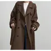 Bestseller de AliExpress estilo europeo y americano: abrigo de lana elegante, moderno, a la moda, versátil, corte holgado, de doble botón, con cuello de solapa