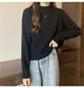 Top corto de mujer con cuello medio alto, suéter, abrigo, capa base, nuevo estilo otoño e invierno 2026, suéter de punto para mujeres petite