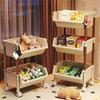 Estante de Livros Móvel Rack de Armazenamento de Chão Multicamadas com Rodas Sala de Estar Quarto Dormitório Estante Pequena Carrinho Rack Organizador de Armazenamento