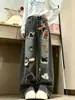 Pantalones de mezclilla lavados con bordado de toalla de dibujos animados Chao Li Youhuo para mujer, estilo de calle alta de otoño, holgados, de pierna ancha, hasta el suelo