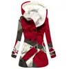 Casaco Trench Coat Feminino 2023 Novo, Quente para o Inverno, Estilo Europeu e Americano, Patchwork Colorido, Com Capuz, Venda Quente Transfronteiriça, Atacado