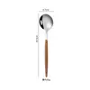 Cuchara Estilo Ins con Mango de Madera Vajilla Portuguesa Acero Inoxidable 430 Cuchillo, Tenedor, Cuchara para Bistec Estilo Occidental Cuchara para el Hogar Nuevo Estilo Chino