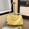 Bolso de Mano tipo Dumpling Estilo Japonés Ins para Mujer Primavera/Verano, Bolso Cruzado Casual, Bolso de Hombro Color Sólido para el Trabajo, Bolso Grande para Mujer