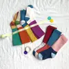 Z181 Calcetines Infantiles al por Mayor Primavera y Verano Calcetines Rayados de Combinación de Colores Simples Calcetines de Algodón de Moda para Niños y Niñas