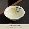 Conjunto de Chá Cerâmico Gongfu de Nespera Pintado à Mão para Casa e Escritório, Bule com Tampa, Xícaras de Chá, Conjunto Completo em Caixa de Presente