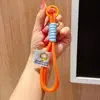Chaveiro de corda trançada de nylon de camada dupla, cordão para celular, porta-chaves de boneca de pelúcia, acessório de pingente para bolsa