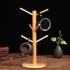 Suporte criativo de bambu para copos de água doméstico, escorredor de água, suporte de armazenamento com várias camadas, suporte de drenagem de bambu para armazenamento de copos