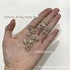 Nova cor proteção kc dourado micro cravejado zircônia acessórios de cobre 12mm pingente de floco de neve acessórios de Natal material para acessórios de joias diy